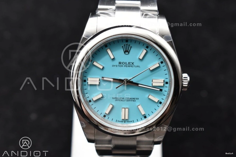 DIWF Best Perpetual Edition Oyster A3230 Blue Steel 124300 1:1 Dial 904L Tiffany 41mm 0311